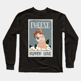 Cheese Alpaca Love Guanaco Llama Vicuna Breeder Alpaca Long Sleeve T-Shirt